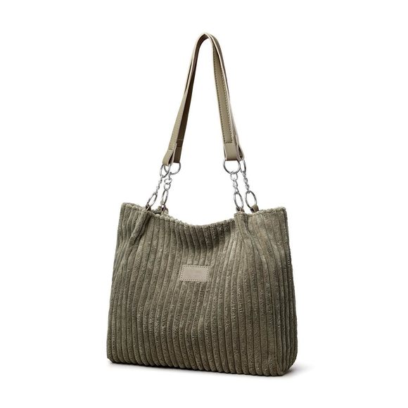 Corduroy Tote Handbag - Casual Shoulder Bag Daily Shoing & :) - Picture 1 of 7
